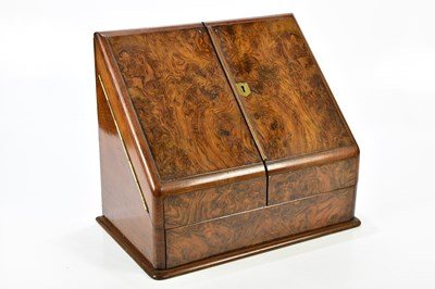 Lot 1036 - A Victorian walnut stationery cabinet, with...