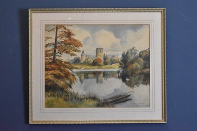 Lot 2522 - W E J DEAN (Died 1958); watercolour, castle...