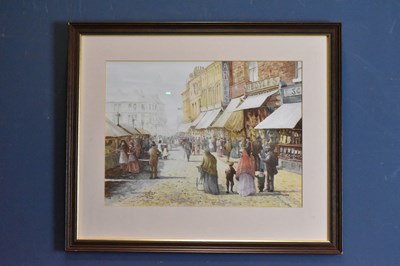 Lot 2515 - K CHERRINGTON; watercolour, market, Standish...