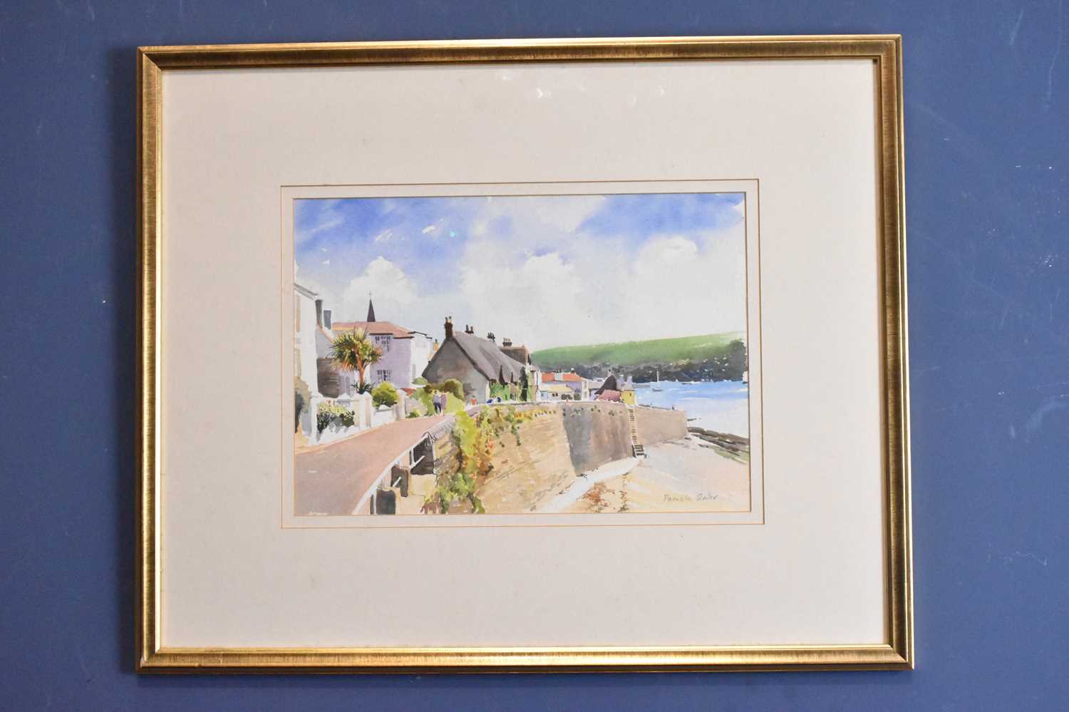 Lot 2526 - PAMELA SLATER; watercolour, figures beside...