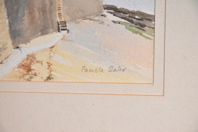 Lot 2526 - PAMELA SLATER; watercolour, figures beside...