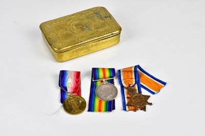 Lot 2605 - A WWI medal trio, a 1914-15 Star, a British...