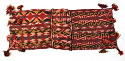 Lot 125 - An Iranian Turkoman hand-woven donkey bag, in...