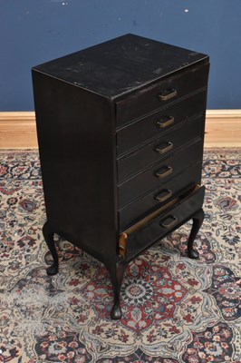 Lot 158 - A 1920s mahogany music chest, with six drawers,...