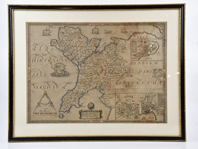 Lot 2401 - PHIL LEE; a 17th century map of Denbighshire,...