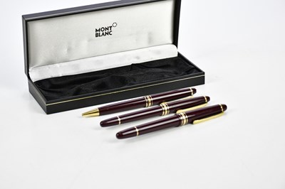 Lot 700A - MONTBLANC; a set of three Meisterstuck...