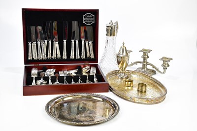 Lot 1244 - A small quantity of assorted silver plate...