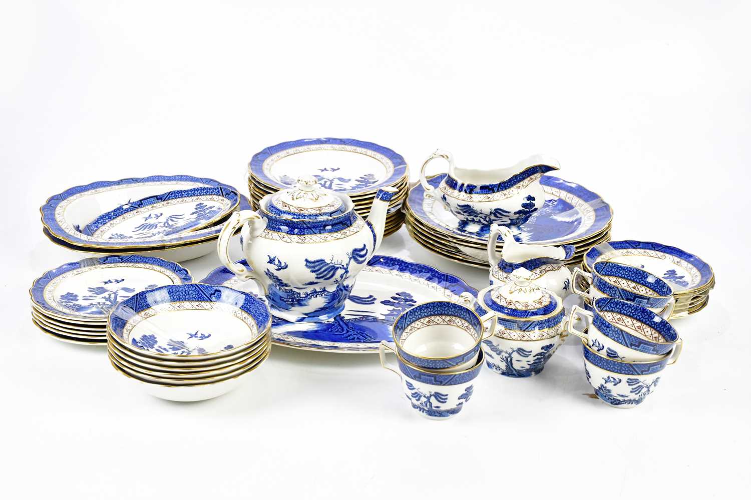 Lot 1342 - ROYAL DOULTON; a Booths 'Real Old Willow' part...