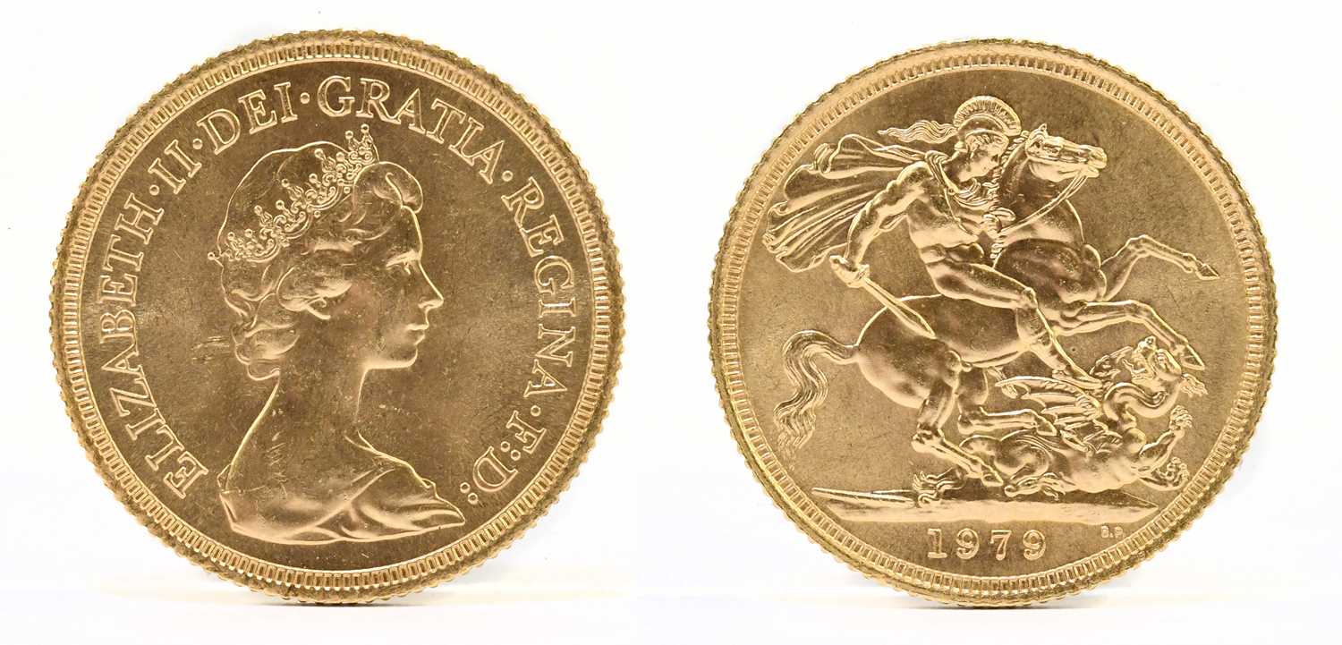 Lot 1859 - A cased Elizabeth II full sovereign, 1979.