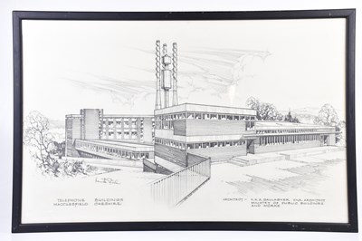 Lot 199 - KENNETH STEEL; a perspective drawing,...