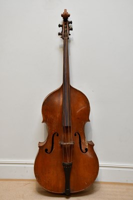 Lot 1052 - A double bass, possibly German, with two-piece...