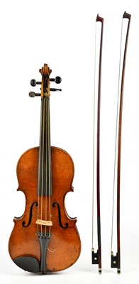 Lot 1011 - A full size German violin with two-piece back...