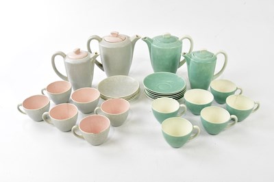 Lot 1329 - POOLE POTTERY; a green tea service including...