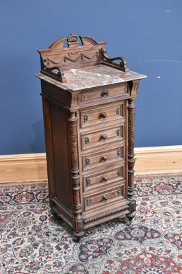 Lot 98 - A 19th century French walnut wash stand, with...