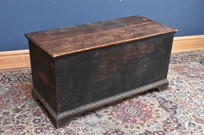 Lot 278 - A 19th century large stained pine chest,...