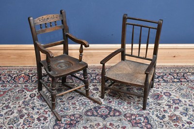 Lot 156 - A 19th century child's rocking chair, together...