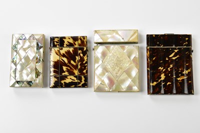 Lot 1114 - Two 19th century tortoiseshell card cases,...