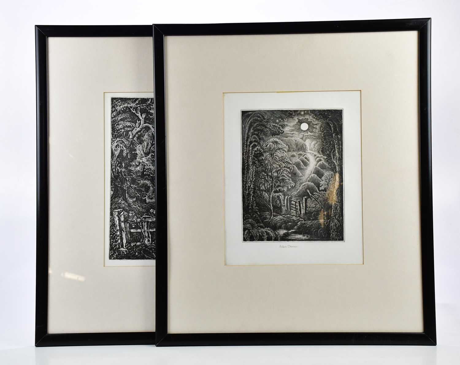 Lot 2403 - ROBIN TANNER; a pair of etchings, stylised...