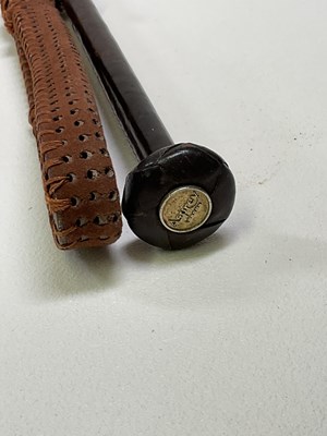 Lot 57 - ASPREY; a leather handled riding crop with...