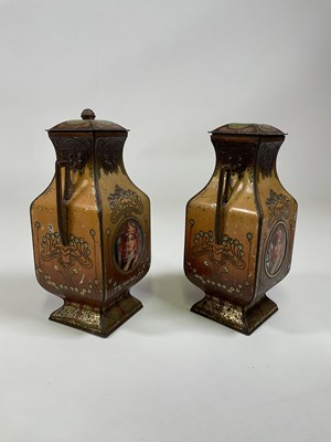 Lot 16 - A pair of Art Nouveau confectioners' tins...