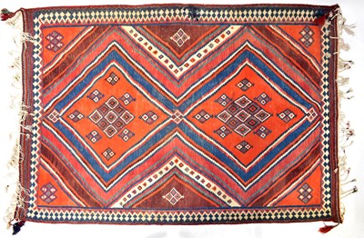 Lot 118 - A hand-woven Iranian Kashghai Kilim Caucas red,...