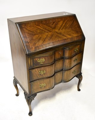 Lot 66 - A Georgian-style mahogany bureau with fall...