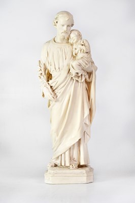 Lot 318 - A plaster figure of St Joseph, modelled...