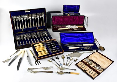 Lot 679 - A quantity of silver-plated cutlery and...