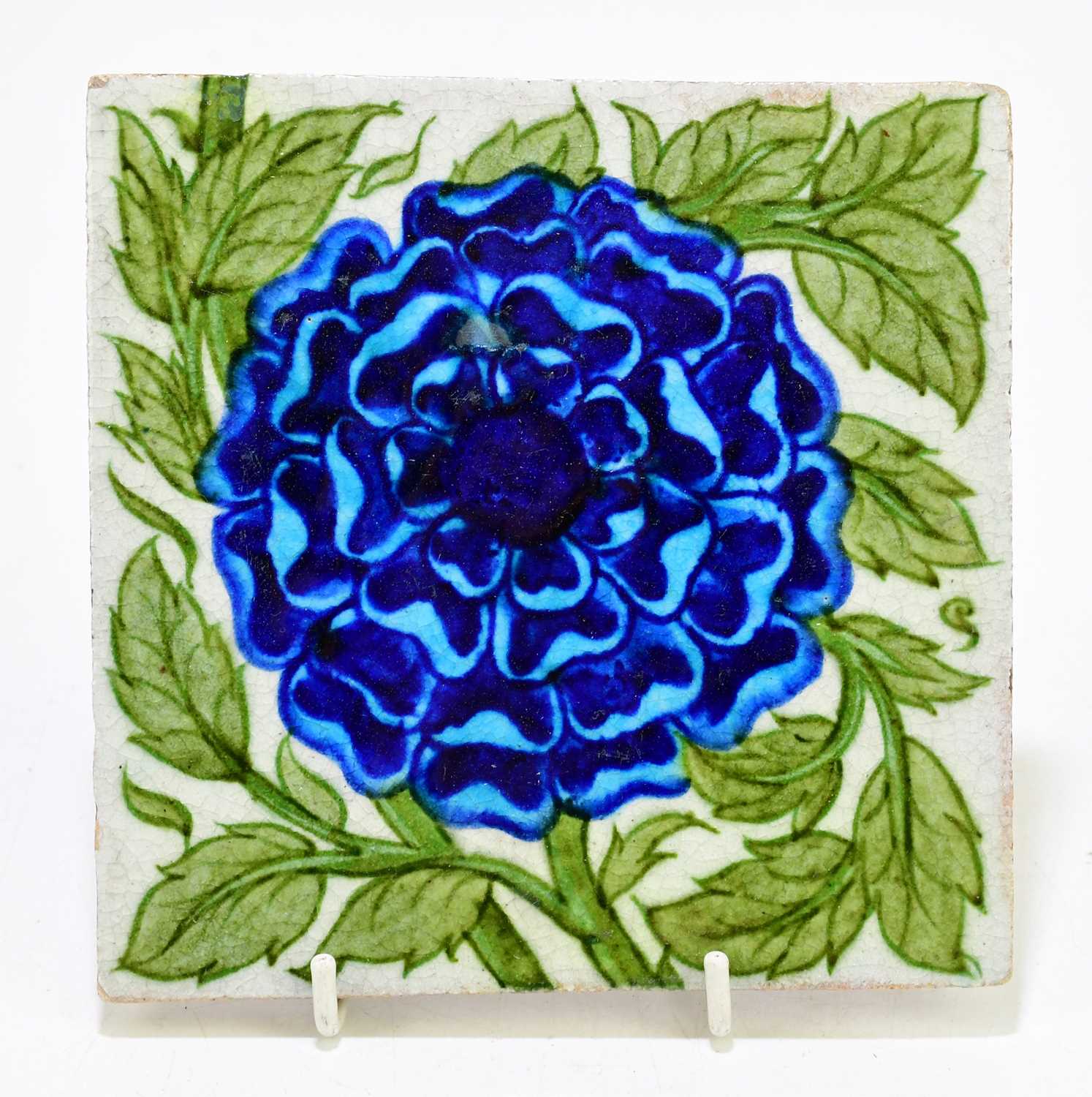 Lot 15 - WILLIAM DE MORGAN TILE; a glazed earthenware...