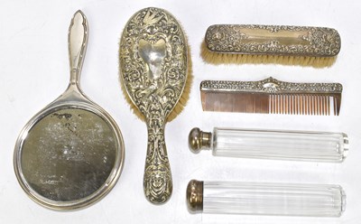 Lot 2546 - A small quantity of hallmarked silver dressing...