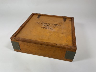 Lot 38 - A wooden crate stamped 'County Stores',...