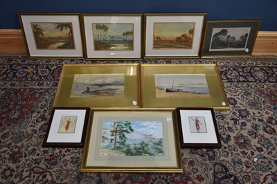 Lot 2503 - A group of eight decorative watercolours to...