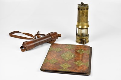 Lot 1061 - A three drawer brass telescope, together with...