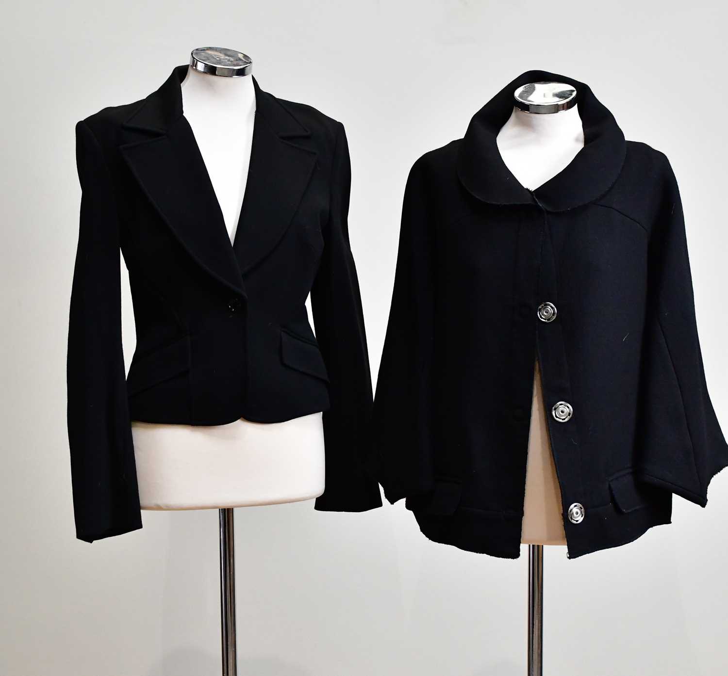 Lot 891 - DOLCE & GABANNA; two black wool short fitted...