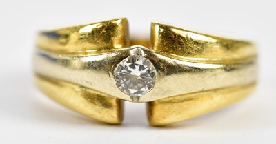 Lot 128 - An 18ct yellow and white gold diamond ring,...