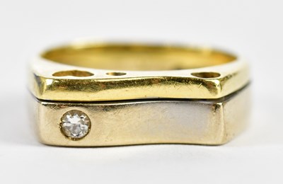 Lot 124 - An 18ct yellow and white gold diamond set ring...