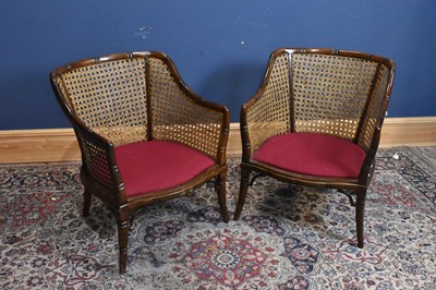 Lot 196 - A pair of reproduction beech single cane...