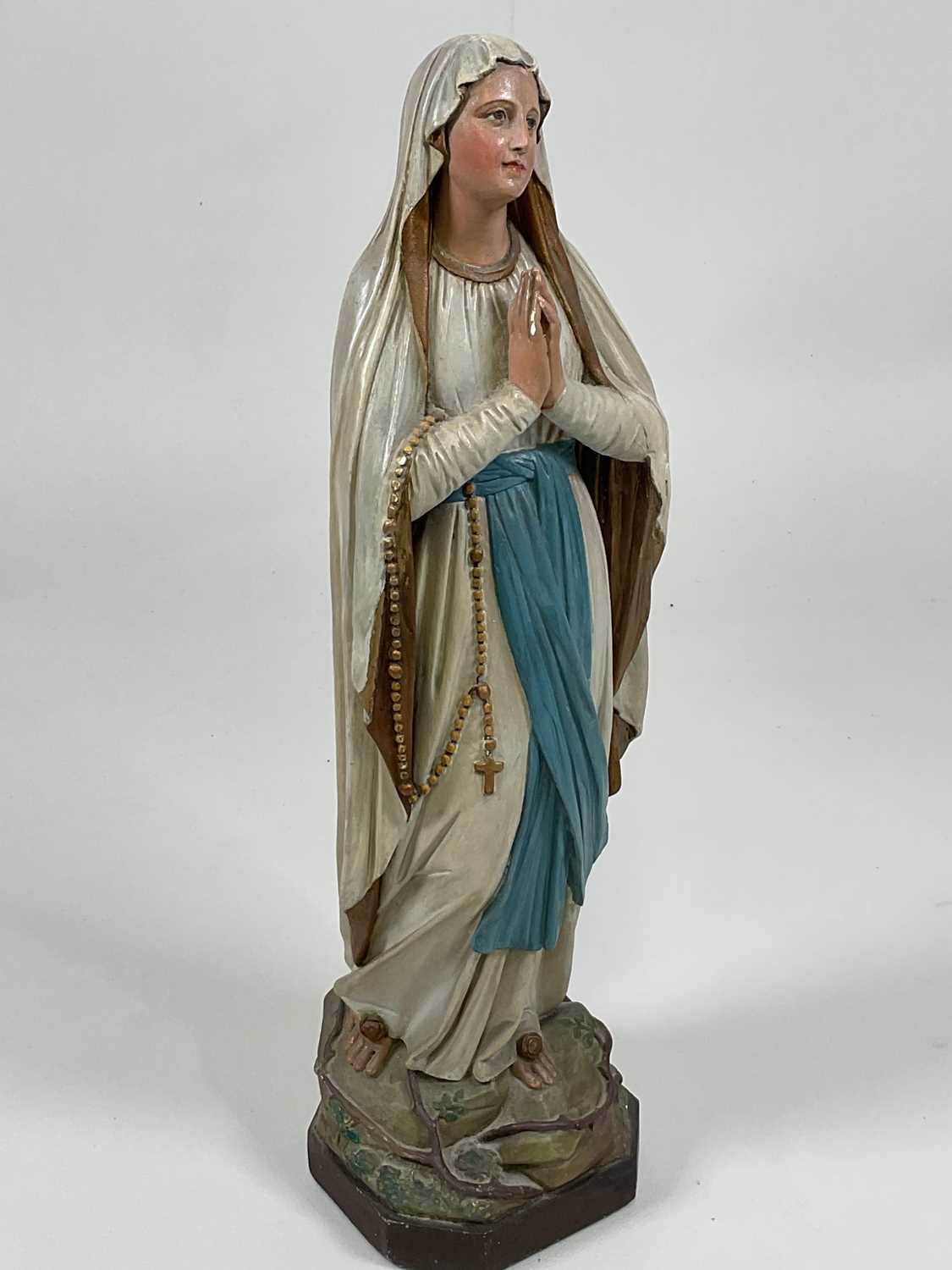 Lot 188 - RELIGIOUS INTEREST; a chalkware plaster...