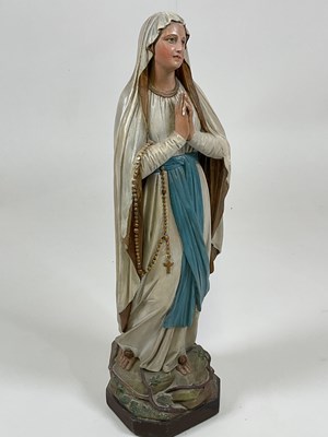 Lot 188 - RELIGIOUS INTEREST; a chalkware plaster...