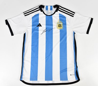 Lot 2266 - LIONEL MESSI; a signed Argentina football...