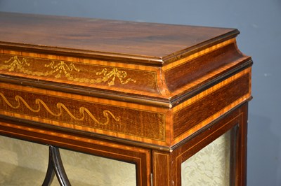 Lot 33 - An Edwardian inlaid mahogany display cabinet,...