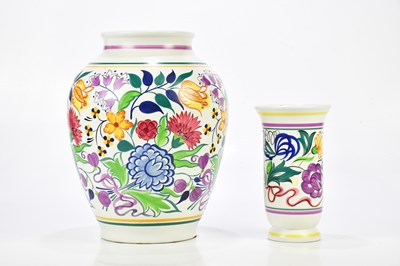 Lot 1304 - POOLE POTTERY; a large hand painted vase with...