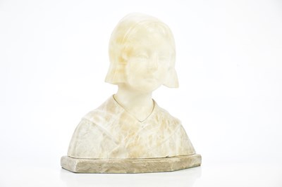 Lot 1185 - An Art Nouveau style alabaster bust of a Dutch...