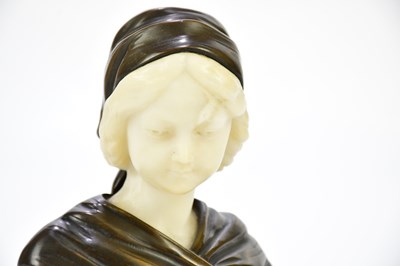 Lot 1186 - G MOERLIN; an Art Nouveau bronze and alabaster...