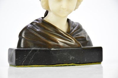Lot 1186 - G MOERLIN; an Art Nouveau bronze and alabaster...