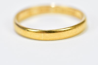 Lot 158 - A 22ct yellow gold wedding band, size Q,...