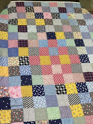 Lot 75 - A vintage Canadian Red Cross patchwork quilt...