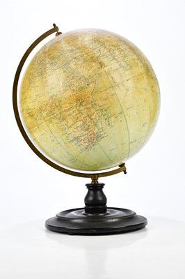 Lot 2178 - E L ARNOLD & SONS; a 12" globe on ebonised...