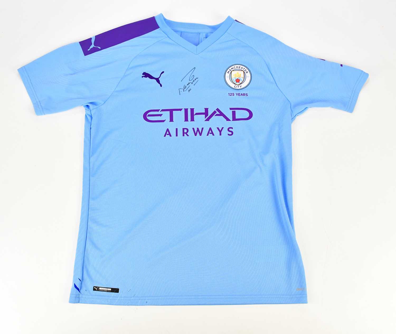 Lot 2255 - SERGIO AGUERO; an autographed replica...
