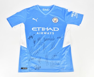 Lot 1093 - MANCHESTER CITY; an team autographed replica...